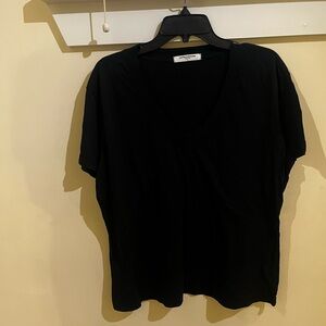 Women’s “ PERFECTWHITETEE”. V-Neck T-Shirt in black